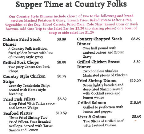 Supper Time at Country Folks