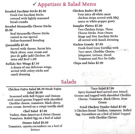 Appetizer and Salads